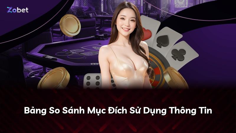 Bảng So Sánh Mục Đích Sử Dụng Thông Tin